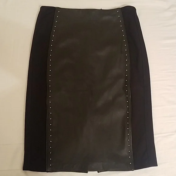 NWT WHBM Leather Studded Pencil Skirt - Picture 1 of 3